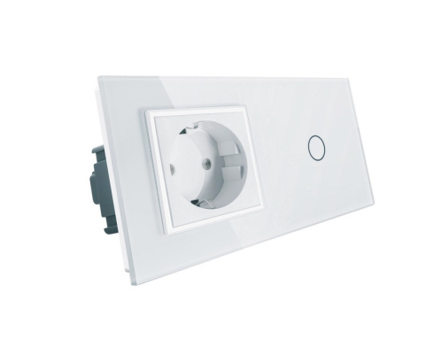 Gniazdo 230V 16A z włącznikiem dotykowym pojedynczym LIVOLO | 701G | Biały