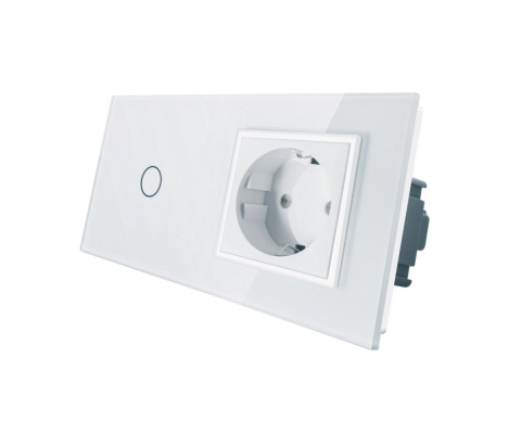 Gniazdo 230V 16A z włącznikiem dotykowym pojedynczym LIVOLO | 701G | Biały