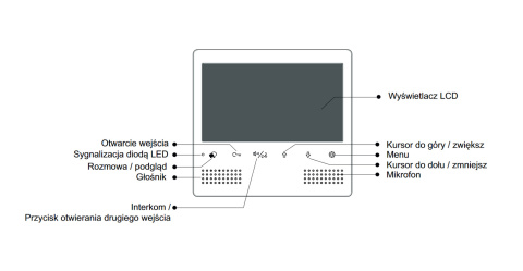 Vidos monitor wideodomofonu cyfrowego 7 cali M1023W