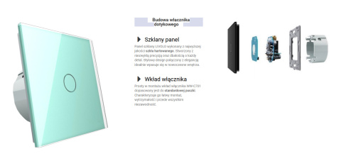 Włącznik dotykowy pojedynczy LIVOLO VL-C701 Zielony