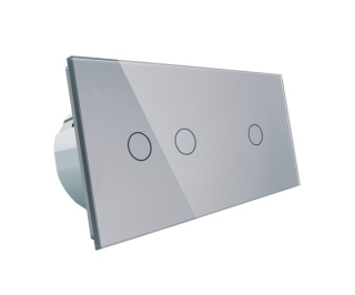 Włącznik dotykowy pojedynczy + podwójny sterowany pilotem LIVOLO VL-C7012R Szary