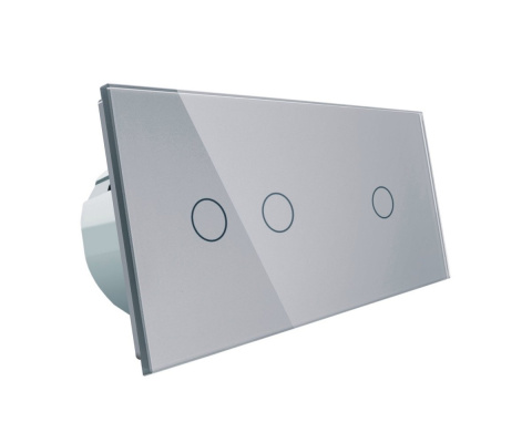 Włącznik dotykowy pojedynczy + podwójny sterowany pilotem LIVOLO VL-C7012R Szary