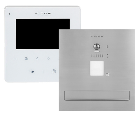 Zestaw wideodomofonu cyfrowego skrzynka na listy Vidos S1201A-SKM M1022W