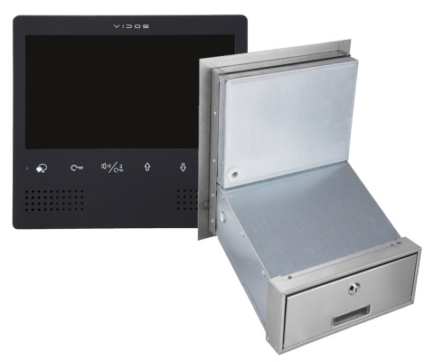 Zestaw wideodomofonu cyfrowego skrzynka na listy Vidos S1201A-SKM M1023B