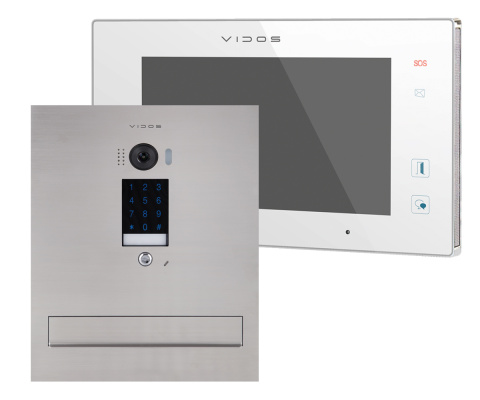 Wideodomofon skrzynka na listy z szyfratorem Vidos S1401D-SKM M1021W-2