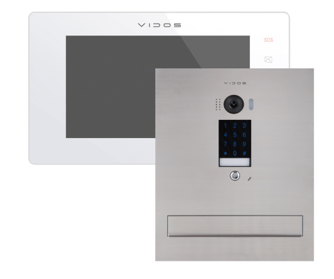 Wideodomofon skrzynka na listy z szyfratorem Vidos S1401D-SKM M1021W-2