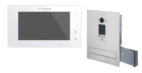 Wideodomofon skrzynka na listy z szyfratorem Vidos S1401D-SKM M1021W-2