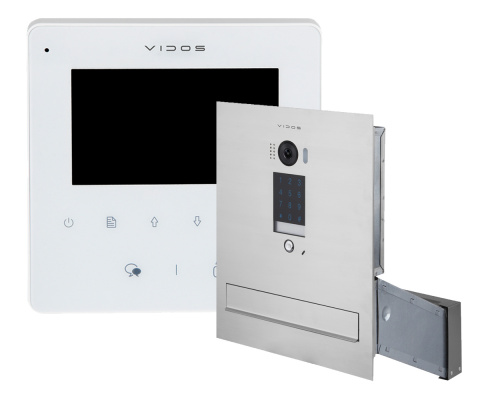 Zestaw wideodomofonu cyfrowego skrzynka na listy Vidos S1401D-SKM M1022W-2