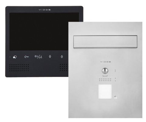 Zestaw wideodomofonu cyfrowego skrzynka na listy Vidos S1201A-SKP M1023B