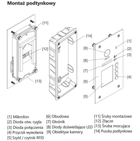 Zestaw cyfrowy wideodomofonu VIDOS S1201A_M1023W-2