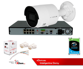 Kompletny zestaw monitoringu Vidos rejestrator NVR-H2082-P kamera IP-H2942