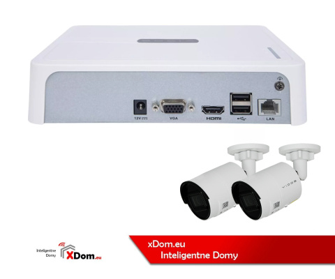 VIDOS zestaw monitoringu IP REJESTRATOR R104-IP KAMERA IP-H2942