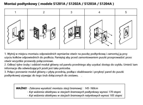 Zestaw cyfrowy wideodomofonu VIDOS S1201A_M1022W