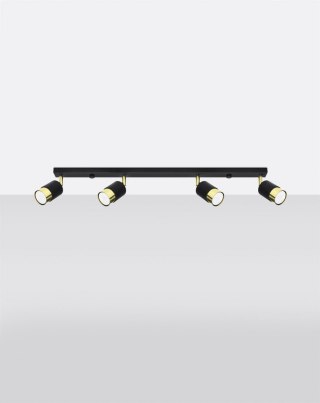 Plafon NERO 4 czarny/złoty