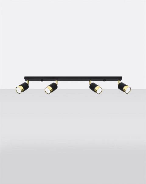 Plafon NERO 4 czarny/złoty