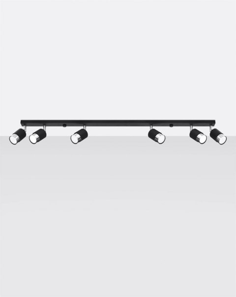 Plafon NERO 6 czarny/chrom