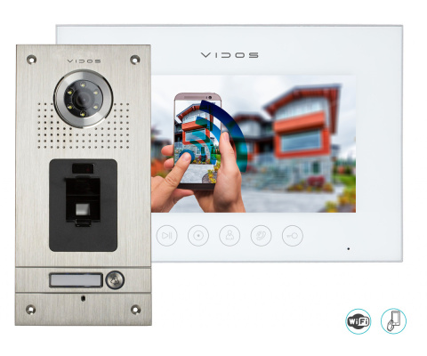 Wideodomofon z czytnikiem linii papilarnych