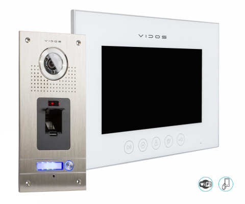 Wideodomofon z czytnikiem linii papilarnych