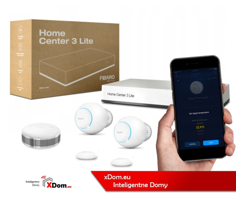 Zestaw Fibaro inteligentne sterowanie ogrzewaniem z dodatkowym czujnikiem dymu.