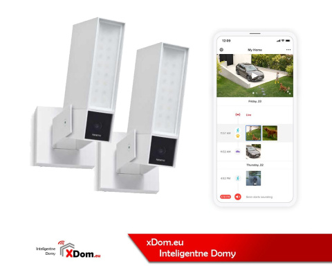 Zestaw dwóch kamer zewnętrznych z syreną alarmową Netatmo Smart NOC-S-PRO kolor biały