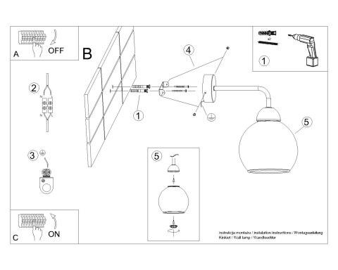 Kinkiet ALINO 1 czarny