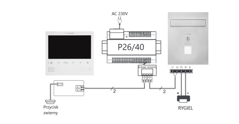 Wideodomofon Vidos zestaw skrzynka na listy S1201A-SKP M1021W-2