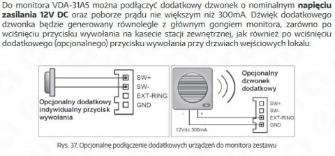 Zestaw Wideodomofonu Cyfrowego z Szyfratorem Eura Monitor 3,5 cali biały VDA-31A5_VDA-73A5