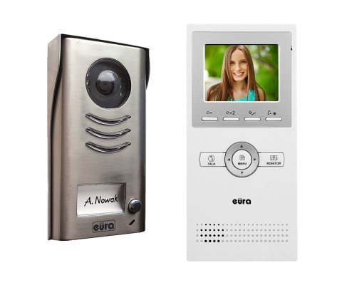 Zestaw Wideodomofonu Cyfrowego Eura Monitor 3,5 cali biały VDA-31A5_VDA-14A5