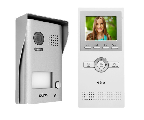 Zestaw Wideodomofonu Cyfrowego Eura Monitor 3,5 cali biały VDA-31A5_VDA-75A5