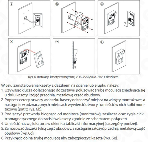 Zestaw Wideodomofonu Cyfrowego Eura Monitor 3,5 cali biały VDA-31A5_VDA-75A5