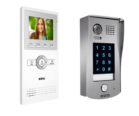 Zestaw Wideodomofonu Cyfrowego z Szyfratorem Eura Monitor 3,5 cali biały VDA-31A5_VDA-73A5