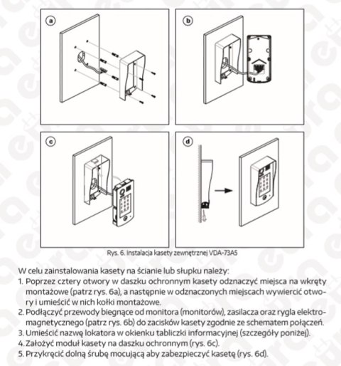 Zestaw Wideodomofonu Cyfrowego z Szyfratorem Eura Monitor 3,5 cali biały VDA-31A5_VDA-73A5