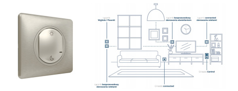 Łącznik bezprzewodowy dzień/noc - tytanowy, Celiane with NETATMO