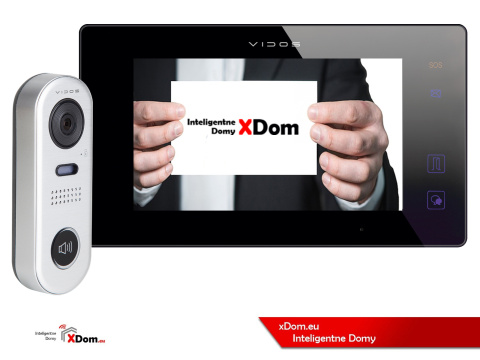 Zestaw jednorodzinny wideodomofonu cyfrowego Vidos Stacja bramowa S1001 monitor M1021B