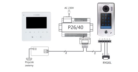 Zestaw cyfrowy wideodomofonu VIDOS S1301D_M1022W