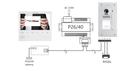 Zestaw cyfrowy wideodomofonu VIDOS S1201A_M1023W-2