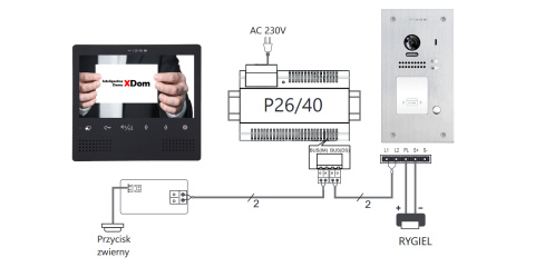 Zestaw cyfrowy wideodomofonu VIDOS S1201A_M1023B-2