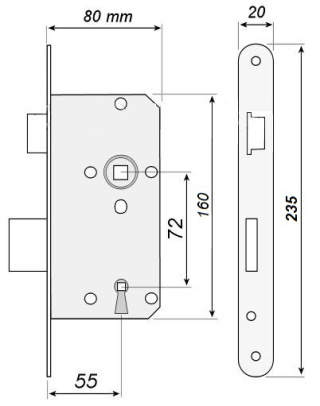 ZAMEK ELEKTROMECHANICZNY WPUSZCZANY ELB-02B9 R/OUT prawy zewnętrzny